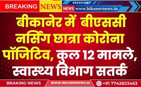 Corona in Bikaner: बीकानेर में  बीएससी नर्सिंग छात्रा कोरोना पॉजिटिव, कुल 12 मामले, स्वास्थ्य विभाग सतर्क