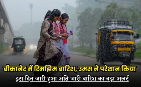 बीकानेर में रिमझिम बारिश, उमस ने परेशान किया, इस दिन जारी हुआ अति भारी बारिश का बड़ा अलर्ट