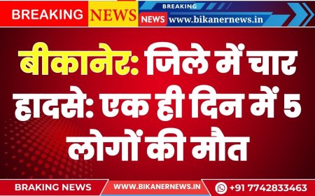 बीकानेर: जिले में चार हादसे: एक ही दिन में 5 लोगों की मौत