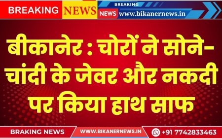 बीकानेर : ढाणी में चोरी, चोरों ने सोने-चांदी के जेवर और नकदी पर किया हाथ साफ