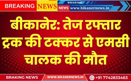 बीकानेर: तेज रफ्तार ट्रक की टक्कर से एमसी चालक की मौत