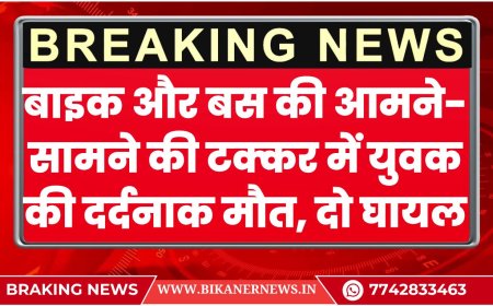 Bikaner Road Accident: बाइक और बस की आमने-सामने की टक्कर में युवक की दर्दनाक मौत, दो घायल