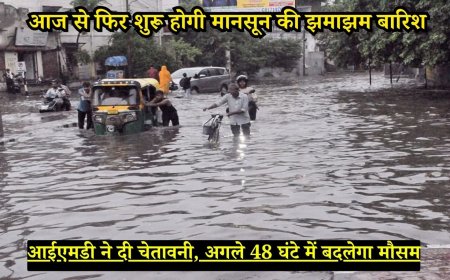 Rajasthan Monsoon Alert 2025: आज से फिर शुरू होगी मानसून की झमाझम बारिश, आईएमडी ने दी चेतावनी, अगले 48 घंटे में बदलेगा मौसम