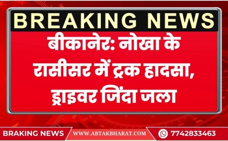 बीकानेर: नोखा के रासीसर में ट्रक हादसा, ड्राइवर जिंदा जला