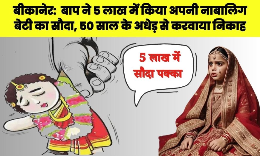 बीकानेर:  बाप ने 5 लाख में किया अपनी नाबालिग बेटी का सौदा, 50 साल के अधेड़ से करवाया निकाह
