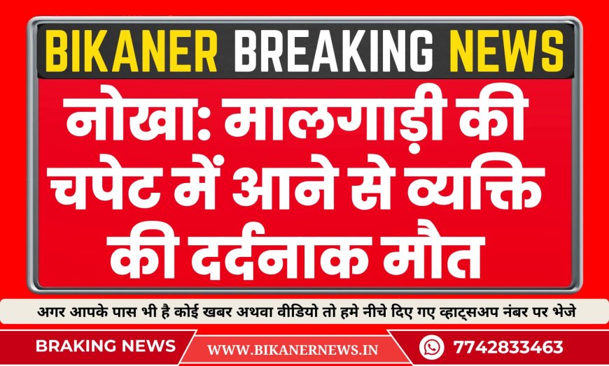 नोखा: मालगाड़ी की चपेट में आने से व्यक्ति की दर्दनाक मौत