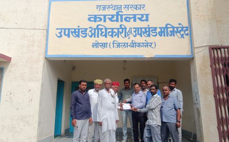कातरा प्रकोप के बाद अब बेमौसम बारिश और ओलावृष्टि से किसानों की कमर टूटी — शोभाणा ग्राम पंचायत के किसानों ने SDM को सौंपा ज्ञापन