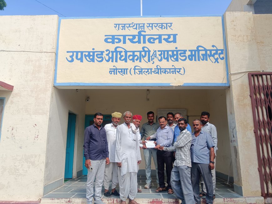 कातरा प्रकोप के बाद अब बेमौसम बारिश और ओलावृष्टि से किसानों की कमर टूटी — शोभाणा ग्राम पंचायत के किसानों ने SDM को सौंपा ज्ञापन