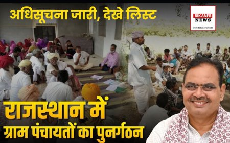 बीकानेर जिले में ग्राम पंचायतों का पुनर्गठन और नई पंचायतों का हुआ गठन, अधिसूचना जारी, देखे लिस्ट 