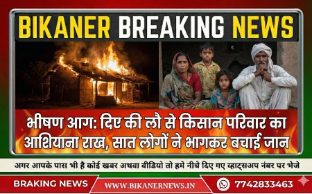 भीषण आग: दिए की लौ से किसान परिवार का आशियाना राख, सात लोगों ने भागकर बचाई जान