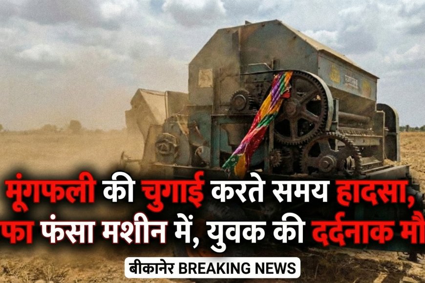 मूंगफली की चुगाई करते समय हादसा, साफा फंसा मशीन में, युवक की दर्दनाक मौत!