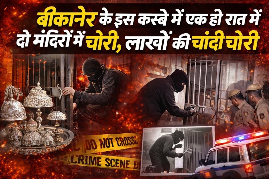 बीकानेर के इस कस्बे में एक ही रात में दो मंदिरों में चोरी, लाखो की चांदी चोरी 