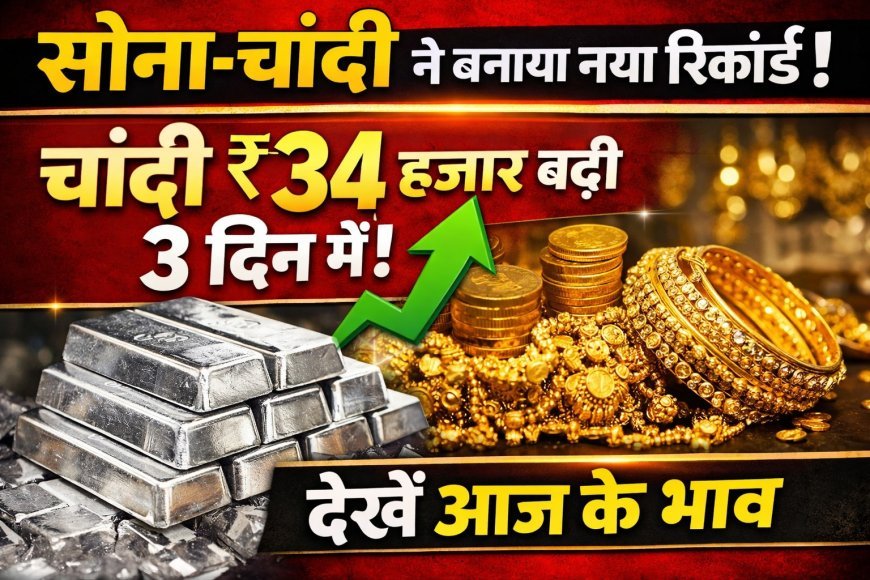 सोना-चांदी ने बनाया नया रिकॉर्ड: चांदी तीन दिन में ₹34 हजार बढ़ी, देखे आज के भाव 