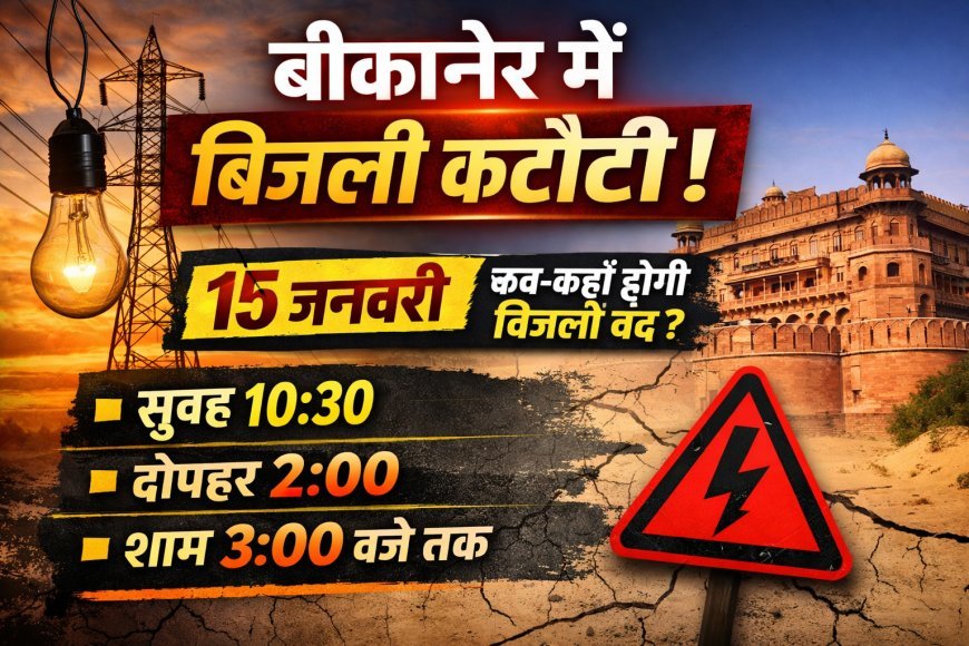 power cut in Bikaner: कल इन इलाकों में घंटों गुल रहेगी बिजली