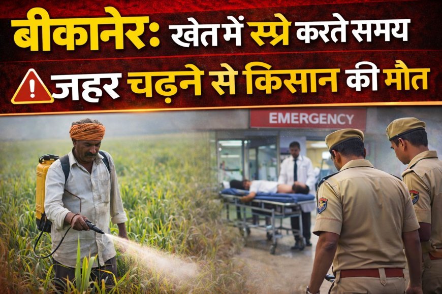 बीकानेर: खेत में स्प्रे करते समय जहर चढ़ने से किसान की मौत