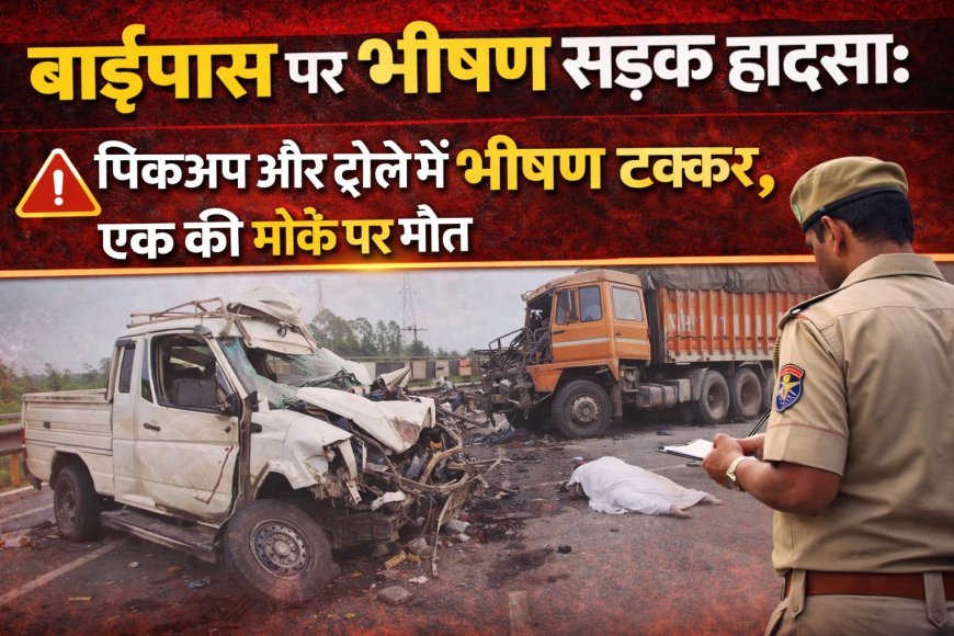 बीकानेर : पिकअप और ट्रोले में भीषण टक्कर, एक की मोके पर मौत