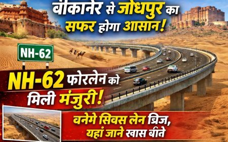 बीकानेर से जोधपुर का सफर होगा आसान! NH-62 फोरलेन को मिली मंजूरी, बनेंगे सिक्स लेन ब्रिज, यहां जाने खास बातें