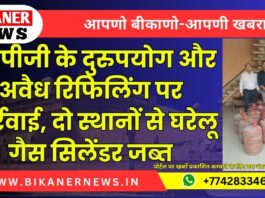 एलपीजी के दुरुपयोग और अवैध रिफिलिंग पर कार्रवाई, दो स्थानों से घरेलू गैस सिलेंडर जब्त